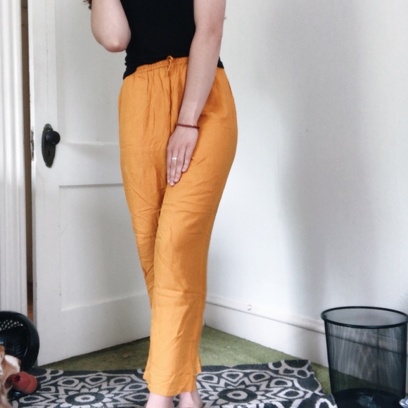 Mustard Yellow Loose Pants Soft - Picture 2 of 3
